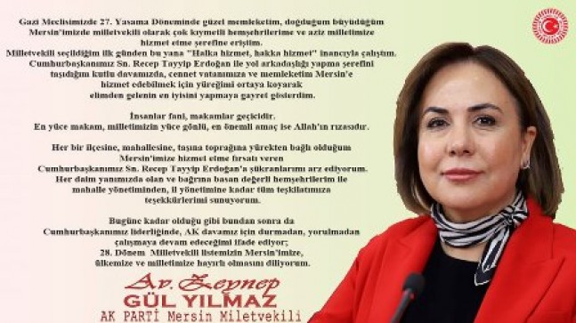 Milletvekili Yılmaz’dan teşekkür